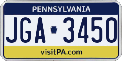 PA license plate JGA3450