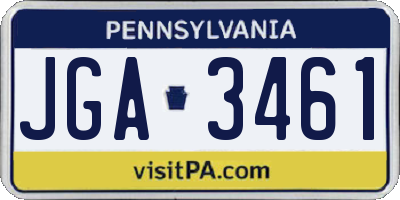 PA license plate JGA3461