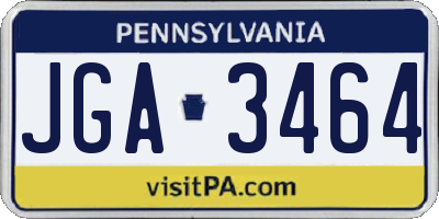 PA license plate JGA3464
