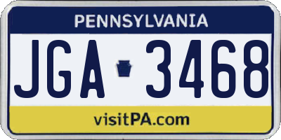 PA license plate JGA3468