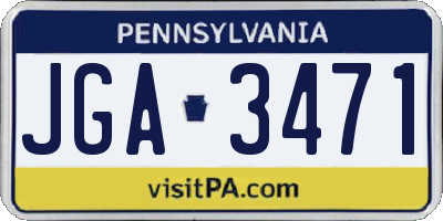 PA license plate JGA3471