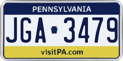 PA license plate JGA3479