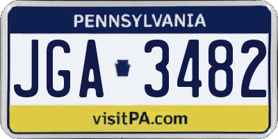 PA license plate JGA3482