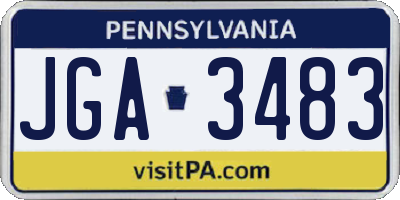 PA license plate JGA3483