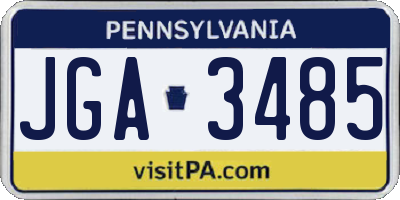 PA license plate JGA3485