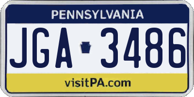 PA license plate JGA3486