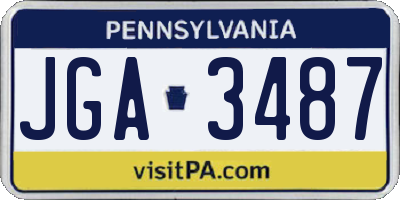 PA license plate JGA3487