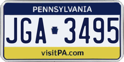 PA license plate JGA3495
