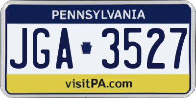 PA license plate JGA3527