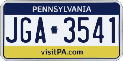 PA license plate JGA3541