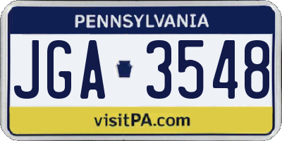 PA license plate JGA3548