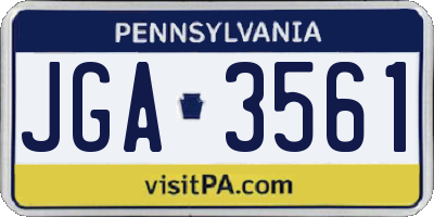 PA license plate JGA3561