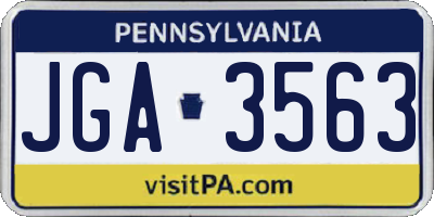 PA license plate JGA3563