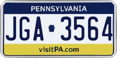 PA license plate JGA3564
