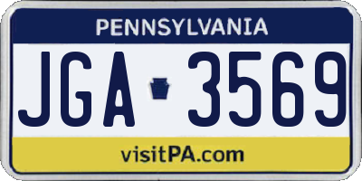 PA license plate JGA3569