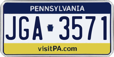 PA license plate JGA3571