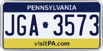PA license plate JGA3573