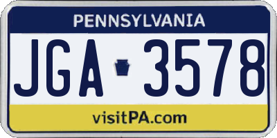 PA license plate JGA3578