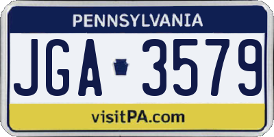 PA license plate JGA3579