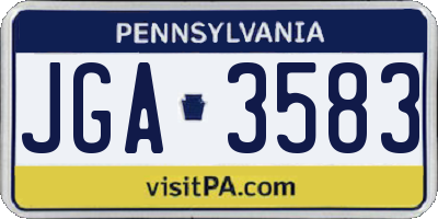 PA license plate JGA3583