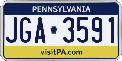 PA license plate JGA3591