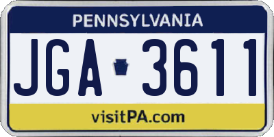 PA license plate JGA3611