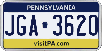 PA license plate JGA3620