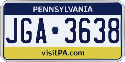 PA license plate JGA3638