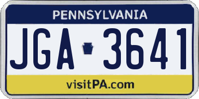 PA license plate JGA3641