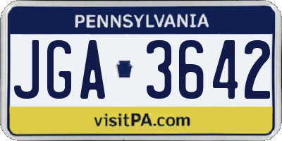 PA license plate JGA3642