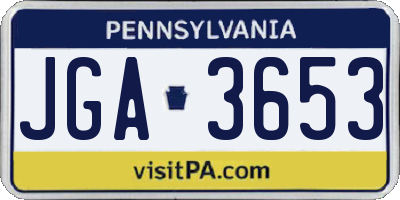 PA license plate JGA3653