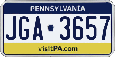 PA license plate JGA3657