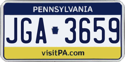 PA license plate JGA3659
