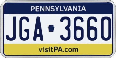 PA license plate JGA3660