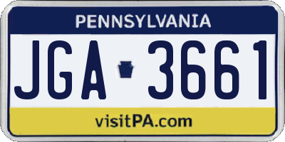 PA license plate JGA3661
