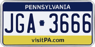 PA license plate JGA3666