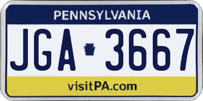 PA license plate JGA3667