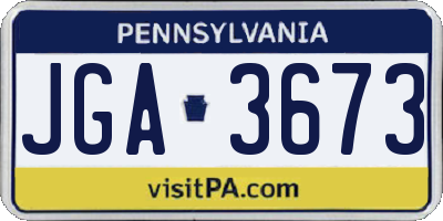 PA license plate JGA3673