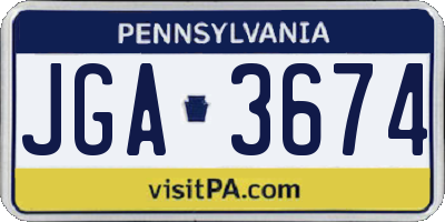 PA license plate JGA3674
