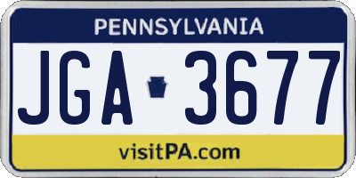 PA license plate JGA3677
