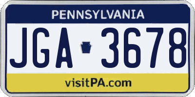 PA license plate JGA3678