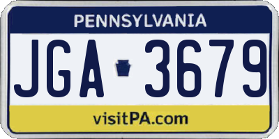 PA license plate JGA3679