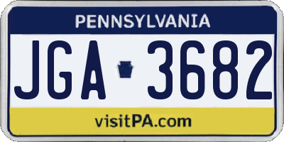 PA license plate JGA3682