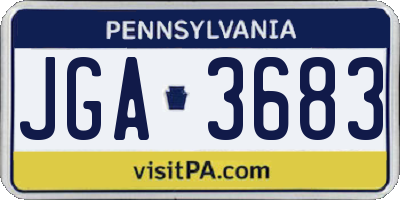 PA license plate JGA3683