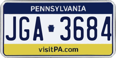PA license plate JGA3684