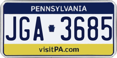 PA license plate JGA3685