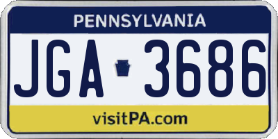 PA license plate JGA3686