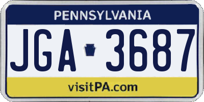 PA license plate JGA3687