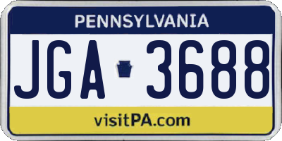 PA license plate JGA3688