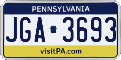 PA license plate JGA3693